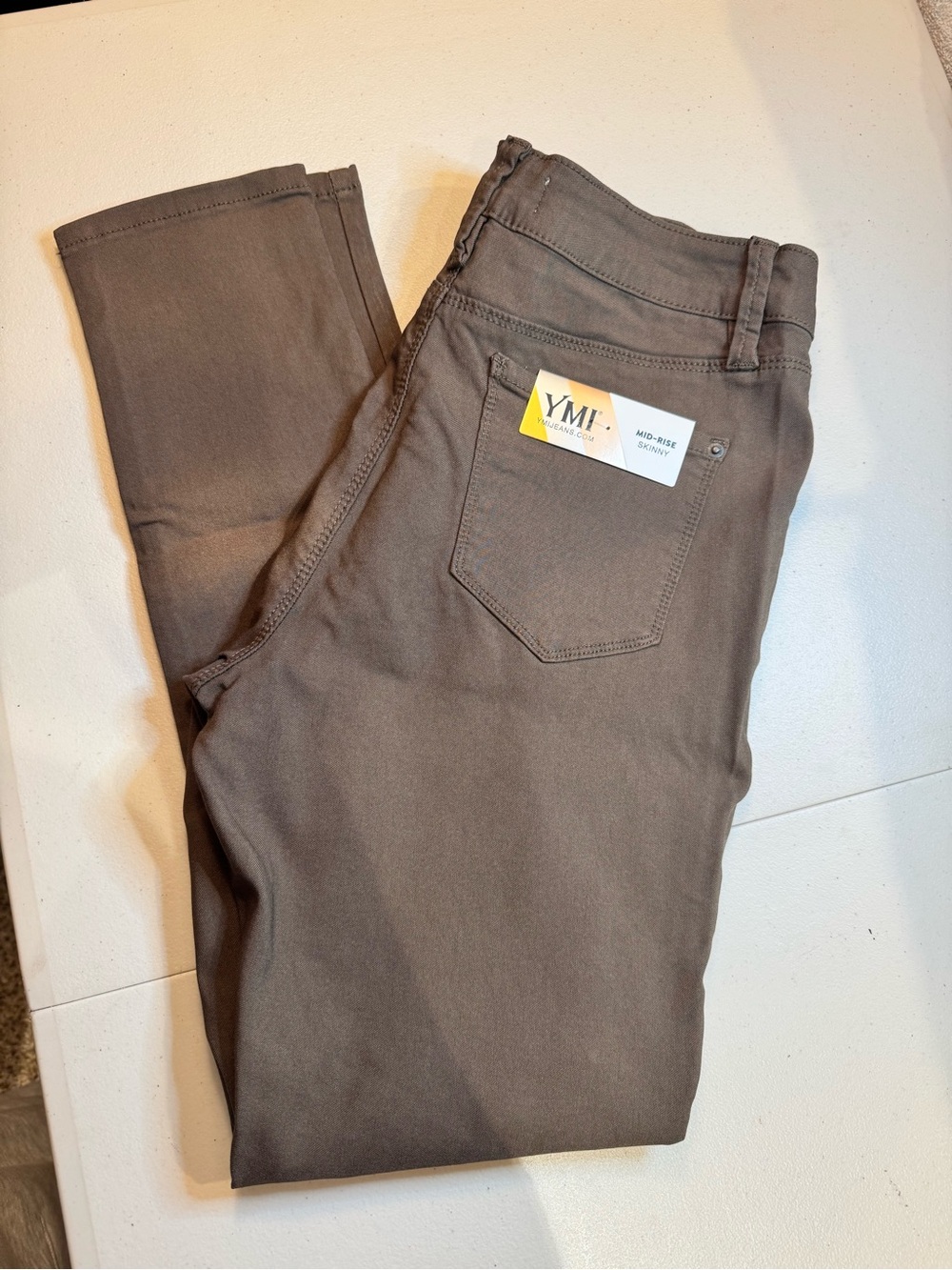 YMI Women’s Hyperstretch Skinny Pants, Dark Brown, Size L
